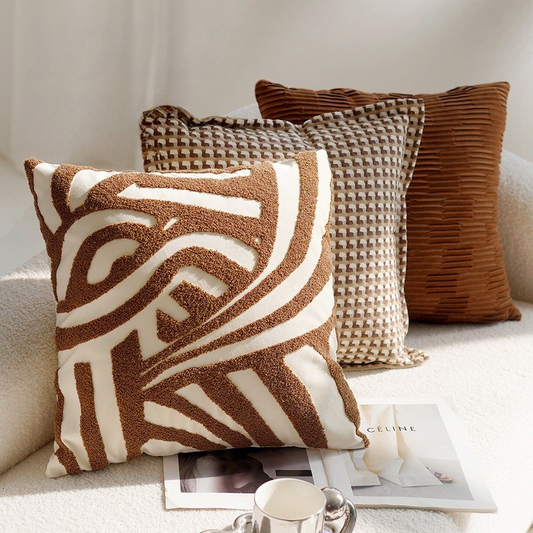 Kuddfodral i Beige & Bruna Toner 45 x 45 cm – Stilfulla Prydnadskuddar i Modern Design