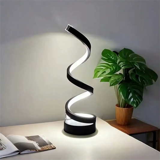 Spiralformad LED Bordslampa – Dimbar med 3 Ljuslägen