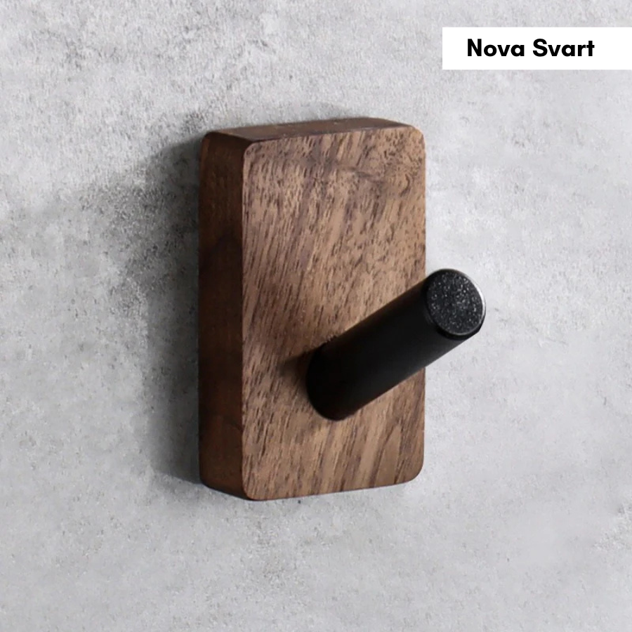 Väggkrok i Valnöt & Metall – Stilren Design för Hemmet
