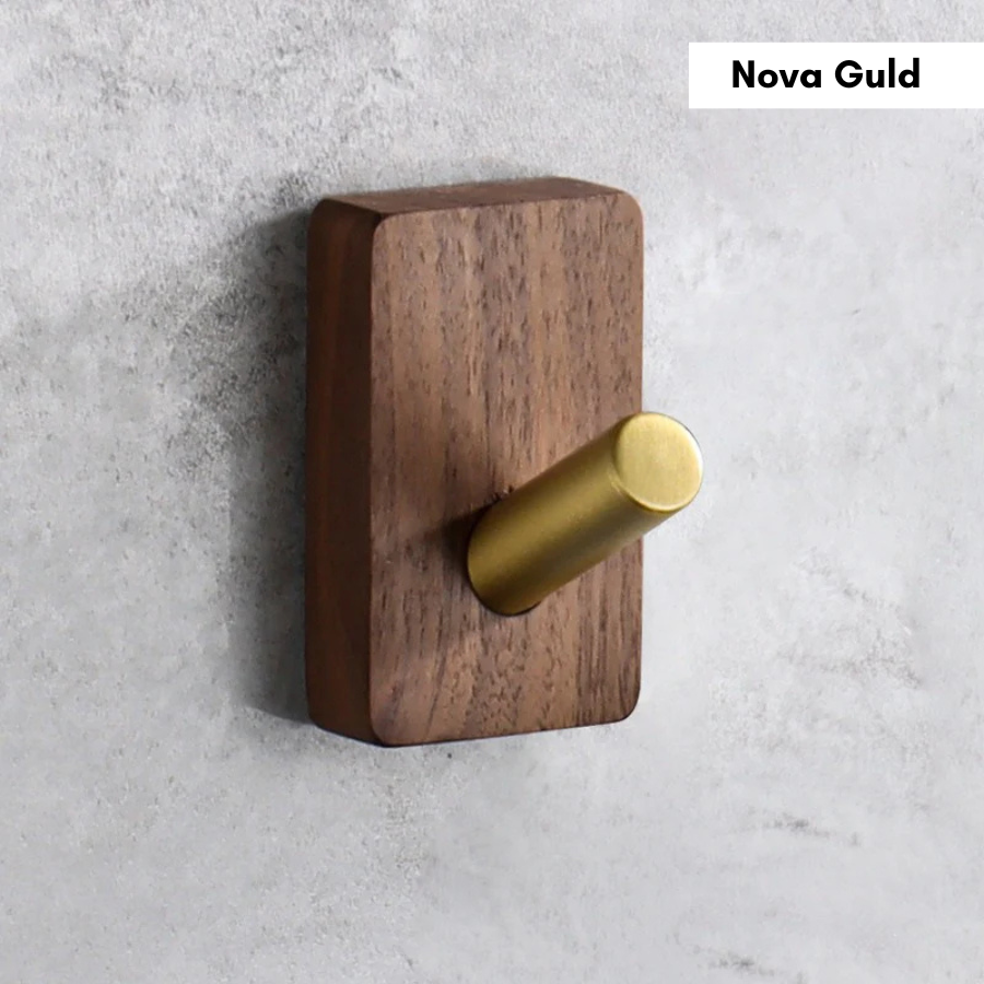 Väggkrok i Valnöt & Metall – Stilren Design för Hemmet